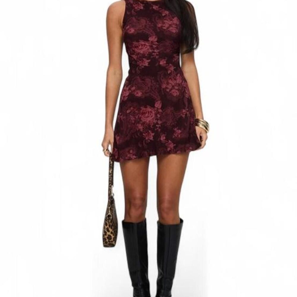 Princess Polly Vivre Mini Dress – Burgundy Paisley – Size US 4